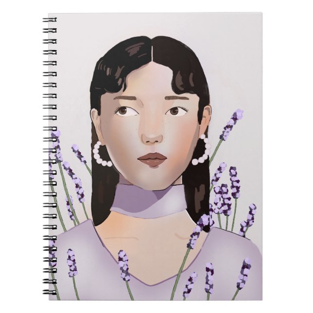 Caderno Espiral Notebook Spiral de lavanda (Frente)