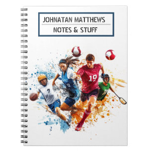 Caderno Espiral Notebook Spiral de volta aos esportes escolares