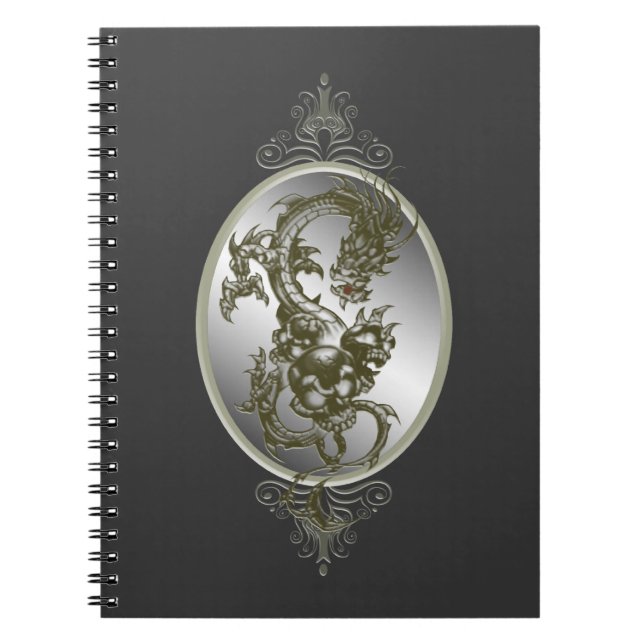 Caderno Espiral Notebook Spiral Dragão de Aço (Frente)