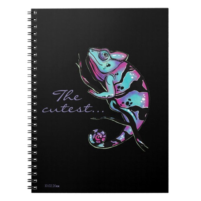 Caderno Espiral Notebook Spiral Foto com um design chameleon bonit (Frente)