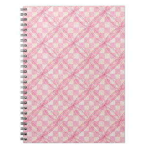 Caderno Espiral Notebook Spiral PINK CHECK QUILT 6.5x8.75