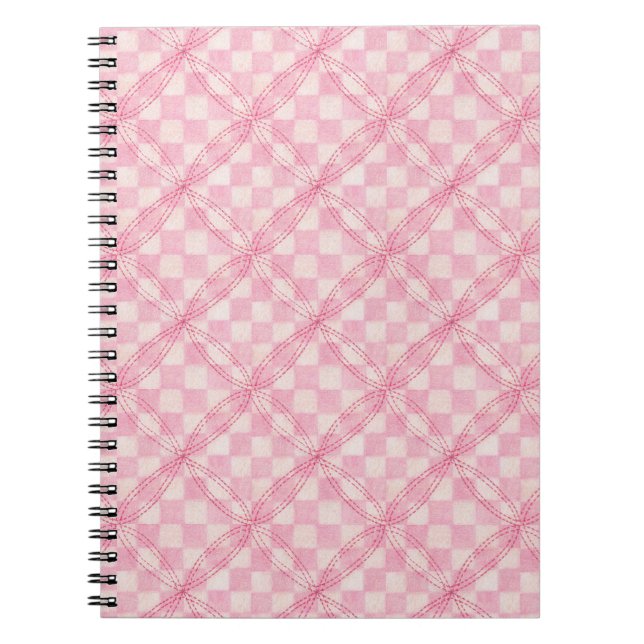 Caderno Espiral Notebook Spiral PINK CHECK QUILT 6.5x8.75 (Frente)
