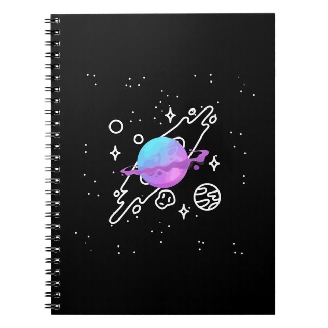 Caderno Espiral Notebook Spiral Simples Galaxy (Frente)