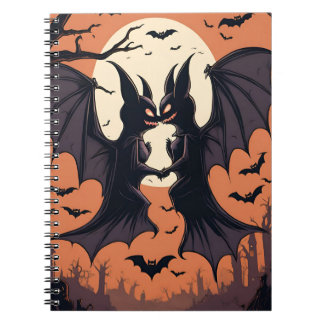 Caderno Espiral Notebook Spooky Bat Halloween - Lua Cheia Gótica J