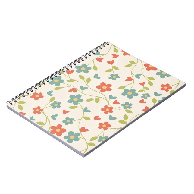 Caderno Espiral Notebook Spring Flowers (Left Side)