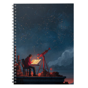 Caderno Espiral Notebook Stargazer de constelação Rooftop