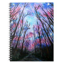Notebook Starry Park Sky Night - Watercolor