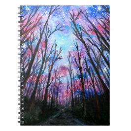 Caderno Espiral Notebook Starry Park Sky Night - Watercolor