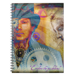 Caderno Espiral Notebook Steampunk psicodélico