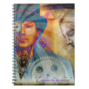Caderno Espiral Notebook Steampunk psicodélico