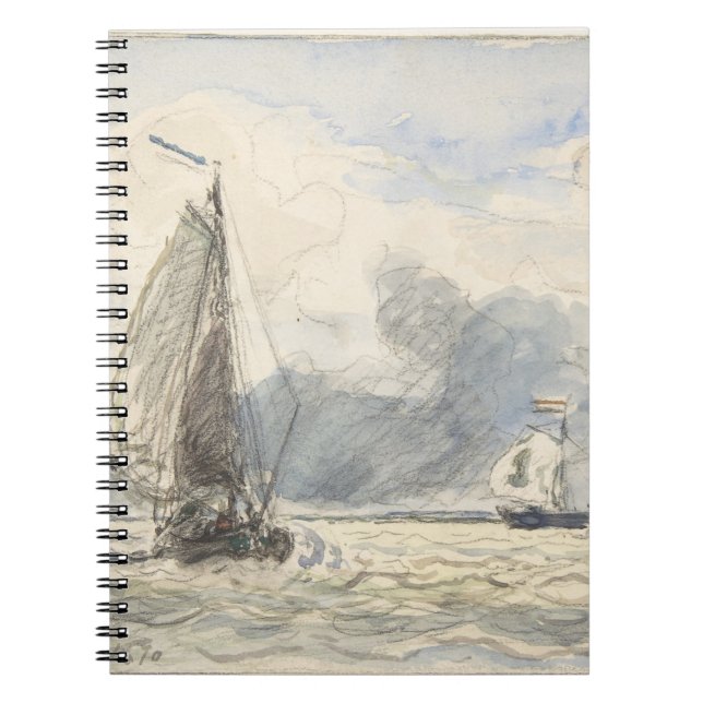 Caderno Espiral Notebook Stormy Sky Dutch Sailing (Frente)