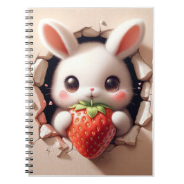 Caderno Espiral Notebook Strawberry Bunny