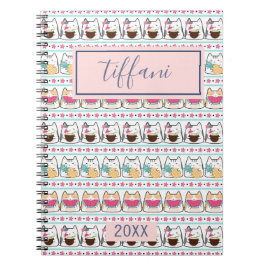 Caderno Espiral Notebook Summer Kitty Cats Spiral