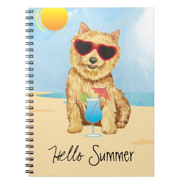 Caderno Espiral Notebook Summer Norwich Terrier (Frente)