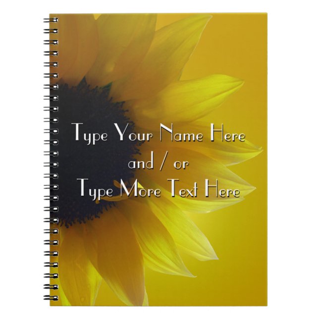Caderno Espiral Notebook Sunflower Custom Flower Diário Notebook (Frente)