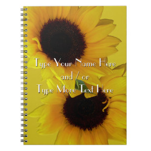 Caderno Espiral Notebook Sunflower Custom Flower Diário Notebook