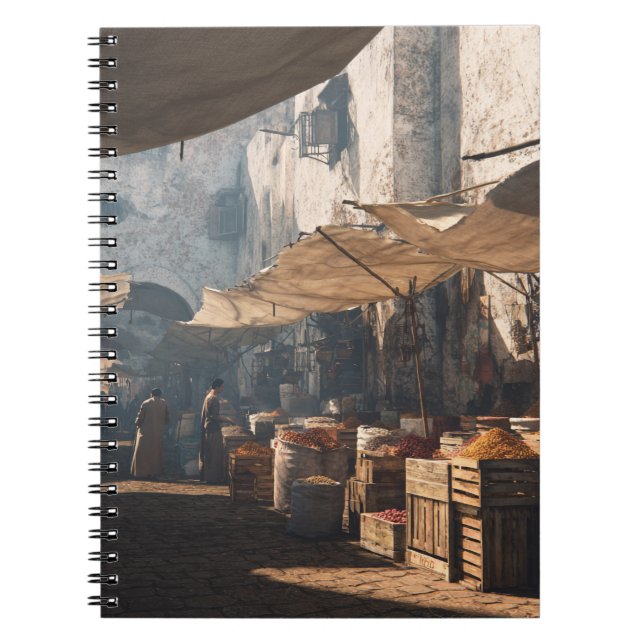 Caderno Espiral Notebook Sunlit Old World Spice Market (Frente)