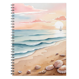 Caderno Espiral Notebook Sunrise Beach Serenity