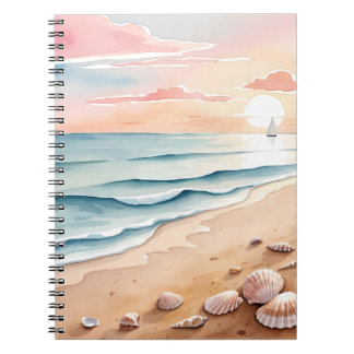 Caderno Espiral Notebook Sunrise Beach Serenity