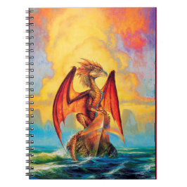 Caderno Espiral Notebook Sunset Dragon Fantasy Art - Encantado