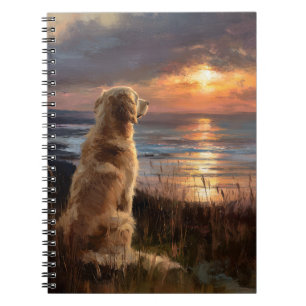 Caderno Espiral Notebook Sunset para ouro Retriever