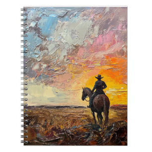 Caderno Espiral Notebook Sunset Reflexões Cowboy