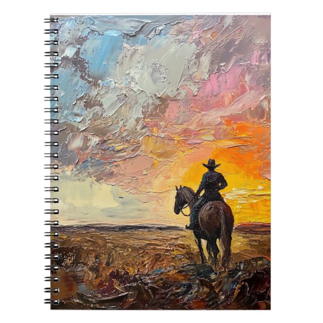 Caderno Espiral Notebook Sunset Reflexões Cowboy (Frente)