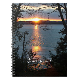 Caderno Espiral Notebook Sunset Sobre Forest Lake Spiral