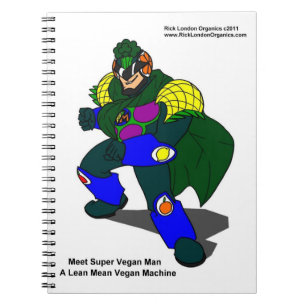 Caderno Espiral Notebook Super Vegan Man (Nosso Mascote)
