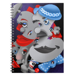 Caderno Espiral Notebook Surreal Quebra-cabeça Faces