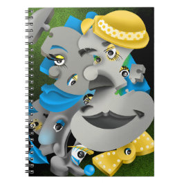 Caderno Espiral Notebook Surreal Quebra-cabeça Faces