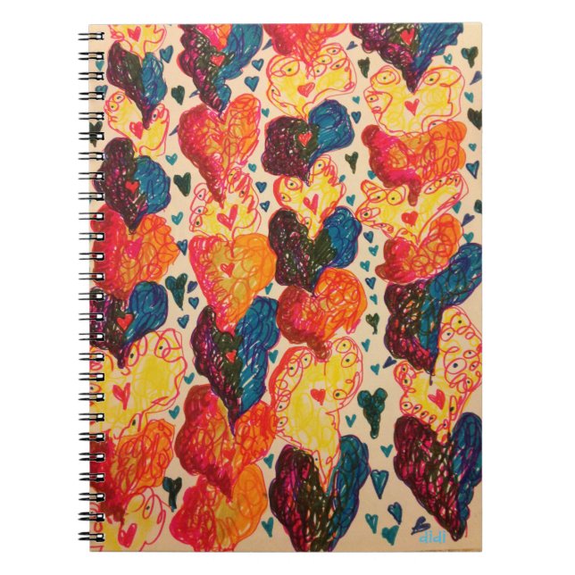 Caderno Espiral Notebook Swirly Hearts (Frente)