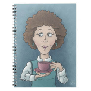 Caderno Espiral Notebook Tea bebendo