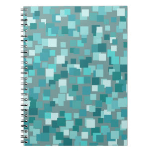 Caderno Espiral Notebook Teal Squares