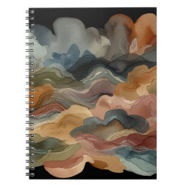 Caderno Espiral Notebook Terthy Abstrato Watercolor