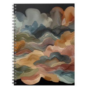 Caderno Espiral Notebook Terthy Abstrato Watercolor
