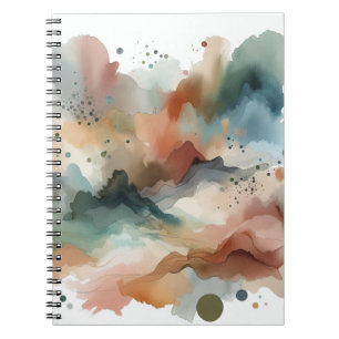 Caderno Espiral Notebook Terthy Watercolor Abstrato Art
