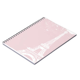 Caderno Espiral Notebook Torre Eiffel Rosa