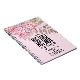 Caderno Espiral Notebook Trendy Floral Blush Pampas Grass