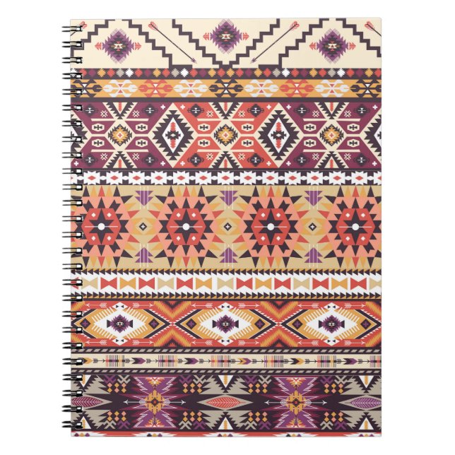 Caderno Espiral Notebook Tribal Aztec Trabalho de arte (Frente)