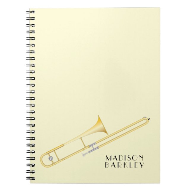 Caderno Espiral Notebook Trombone Musical Banda Professora (Frente)