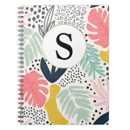 Caderno Espiral Notebook Tropical Monograma Personalizado