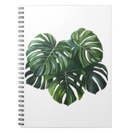 Caderno Espiral Notebook Tropical Monstera Leaf Foliage