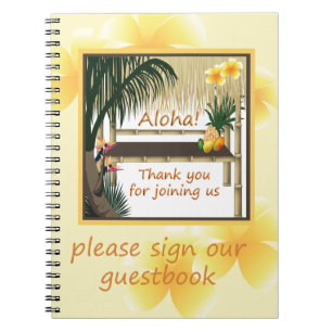 Caderno Espiral Notebook Tropical Tiki Hut Guestbook