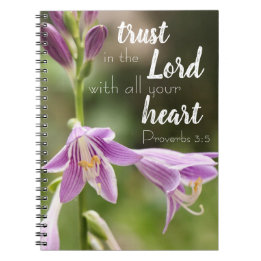 Caderno Espiral Notebook "Trust In Lord" Flor Foto Espiral