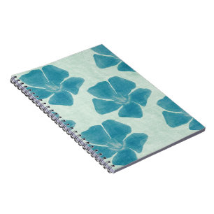 Caderno Espiral Notebook Turquesa Flowers
