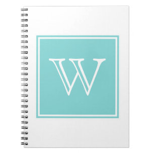 Caderno Espiral Notebook Turquoise Square Monograma