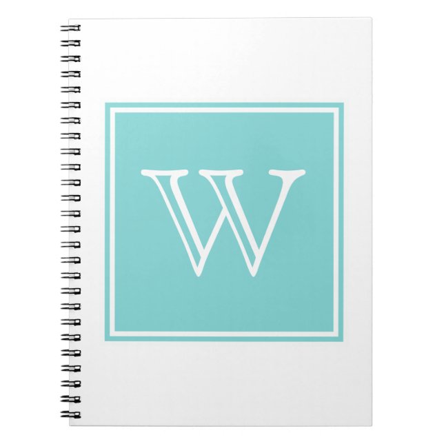 Caderno Espiral Notebook Turquoise Square Monograma (Frente)
