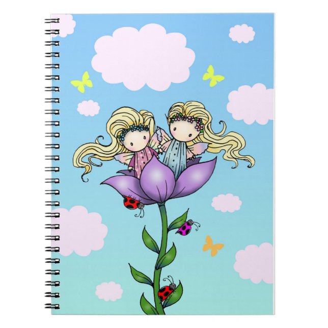 Caderno Espiral Notebook Twin Flower Fairies de Molly Harrison (Frente)