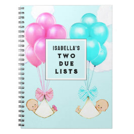 Caderno Espiral Notebook Twins Pregnancy Planner